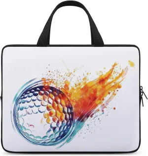 Flaming Golf Ball Laptop Bag Laptop Case Computer Messenger Bag with Adjustable Shoulder Strap