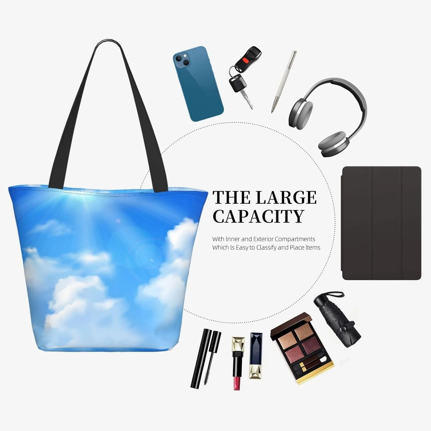 Flaming Soccer Ball Tote Bag for Women, Travel Tote Handbags for Gym