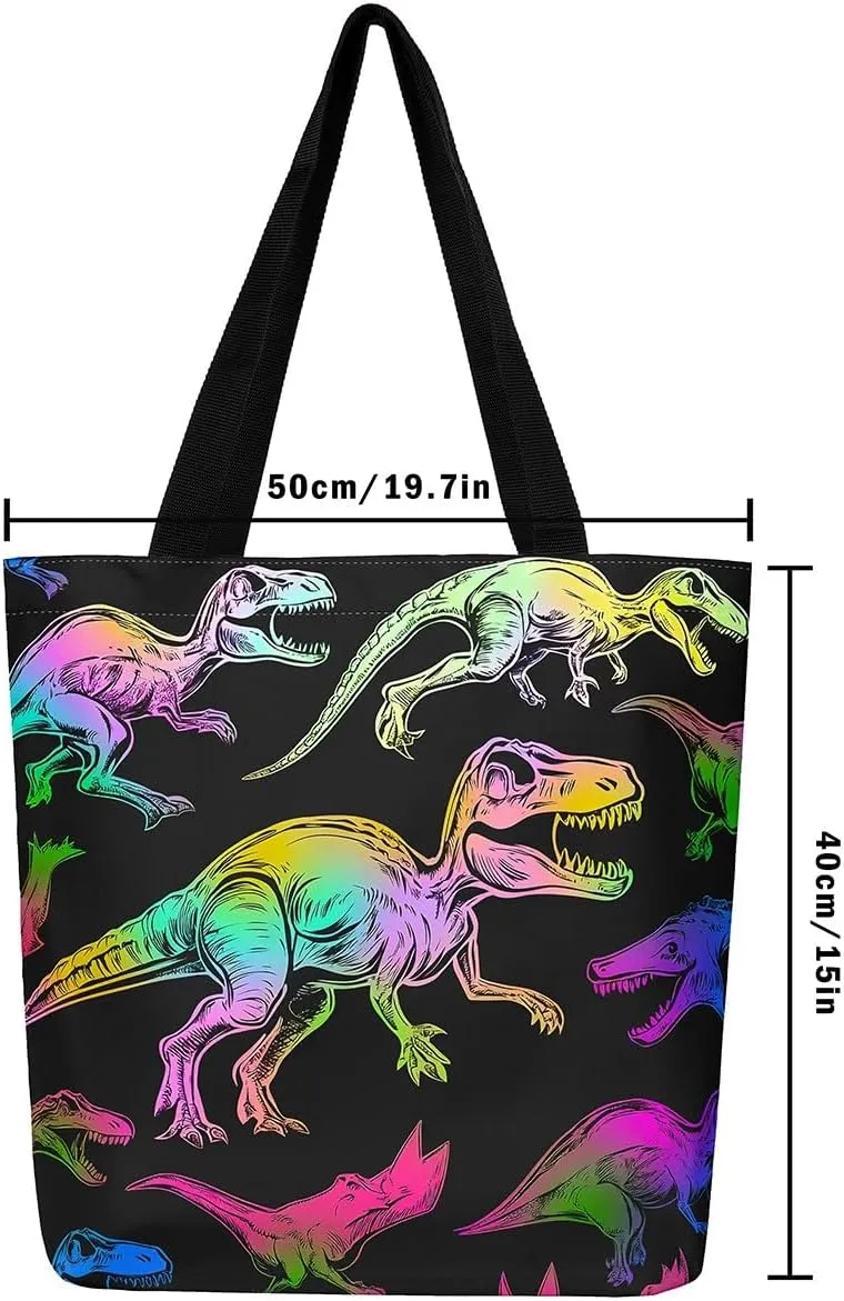 Flamingo Canvas Tote Bag,Woodland Animals Duffle Bag,Botanical Flowers Jungle Leaves Casual Reusable Handbag