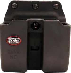 Fobus 6909NDRB, Double Mag Pouch, 9mm, 357, & 40 Caliber, Roto Belt, Black