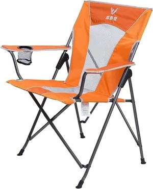 Foldable Camping Stool Chair, Foldable Reclining Portable Chair, Lightweight Oxford Cloth Material Orange Chair Foldable Outdoor Stool Fishing Hiking Camping Picnic Trip (Color: Orange)