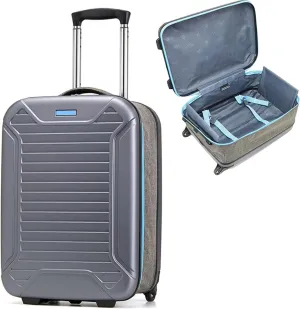 Foldable Luggage, Lightweight Storage Box, Hard Shell Trolley Case, Resistant To Drop And Pressure, Not Easy To Deform (Color : Blue, Size : 24inch)