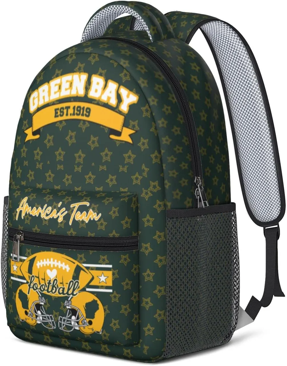 Football Backpack for Boys Girls, School High Capacity Football Laptop Bag Casual Daypack For Adults Men Fan Gifts