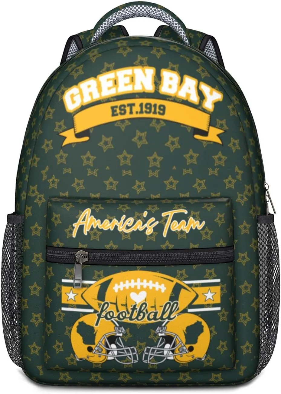 Football Backpack for Boys Girls, School High Capacity Football Laptop Bag Casual Daypack For Adults Men Fan Gifts