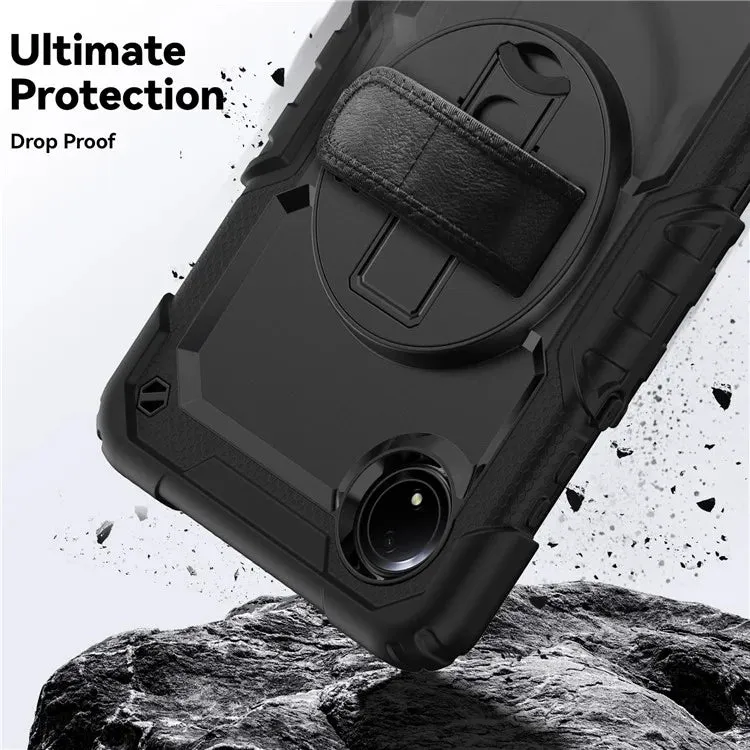 For Xiaomi Redmi Pad SE 4G 8.7 inch Case Hand Strap Kickstand PC Silicone Tablet Cover with PET Screen Protector