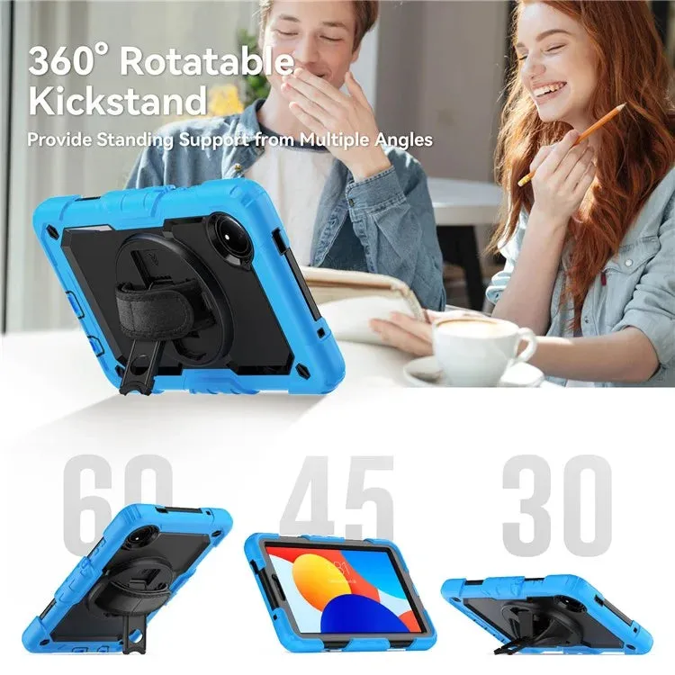 For Xiaomi Redmi Pad SE 4G 8.7 inch Case Hand Strap Kickstand PC Silicone Tablet Cover with PET Screen Protector