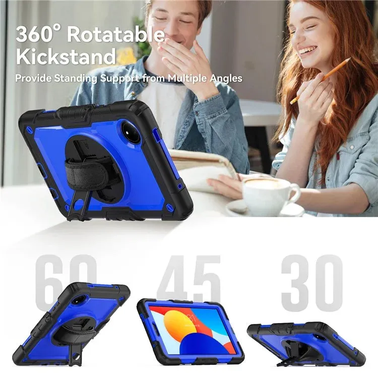 For Xiaomi Redmi Pad SE 4G 8.7 inch Case Hand Strap Kickstand PC Silicone Tablet Cover with PET Screen Protector