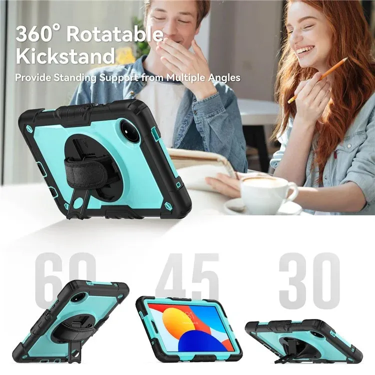 For Xiaomi Redmi Pad SE 4G 8.7 inch Case Hand Strap Kickstand PC Silicone Tablet Cover with PET Screen Protector