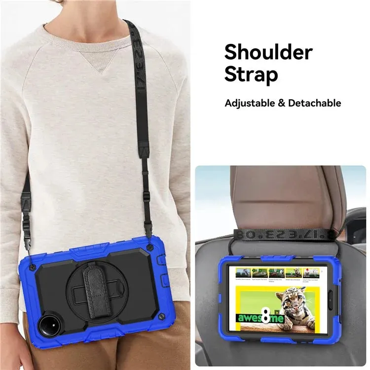 For Xiaomi Redmi Pad SE 4G 8.7 inch Case Hand Strap Kickstand PC Silicone Tablet Cover with PET Screen Protector