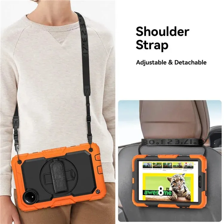 For Xiaomi Redmi Pad SE 4G 8.7 inch Case Hand Strap Kickstand PC Silicone Tablet Cover with PET Screen Protector