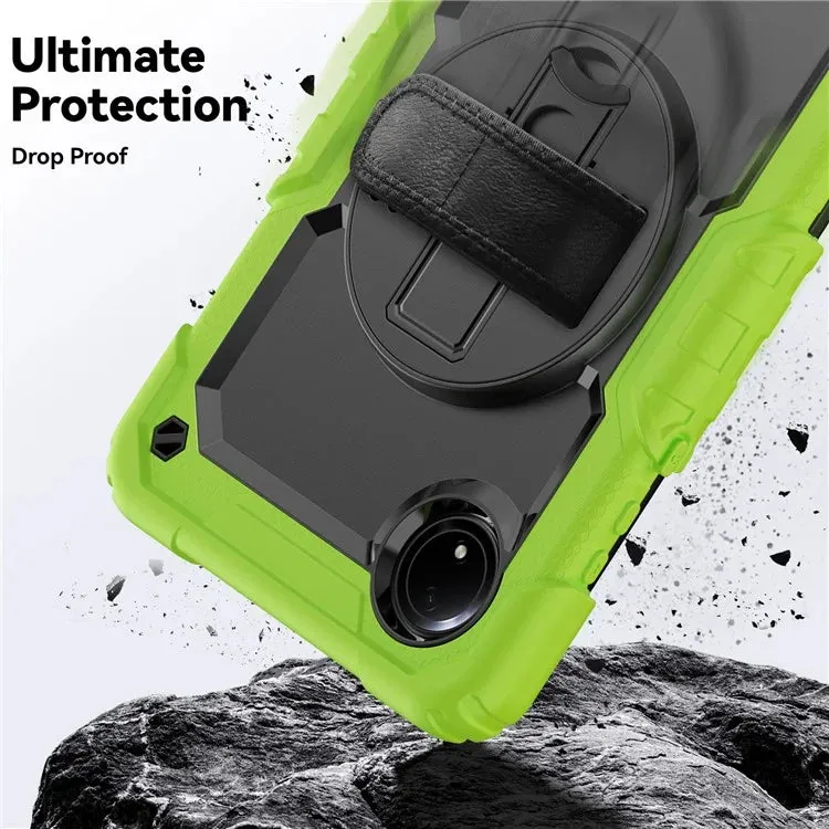 For Xiaomi Redmi Pad SE 4G 8.7 inch Case Hand Strap Kickstand PC Silicone Tablet Cover with PET Screen Protector
