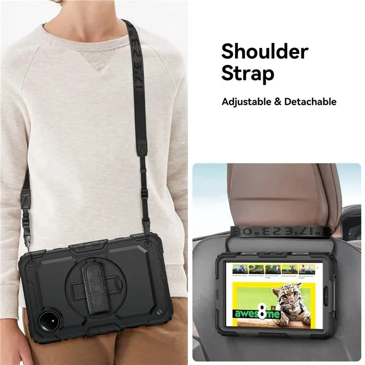 For Xiaomi Redmi Pad SE 4G 8.7 inch Case Hand Strap Kickstand PC Silicone Tablet Cover with PET Screen Protector