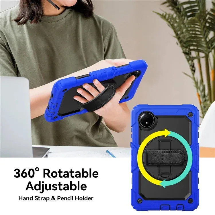 For Xiaomi Redmi Pad SE 4G 8.7 inch Case Hand Strap Kickstand PC Silicone Tablet Cover with PET Screen Protector