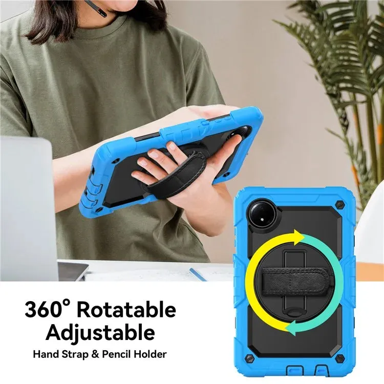 For Xiaomi Redmi Pad SE 4G 8.7 inch Case Hand Strap Kickstand PC Silicone Tablet Cover with PET Screen Protector