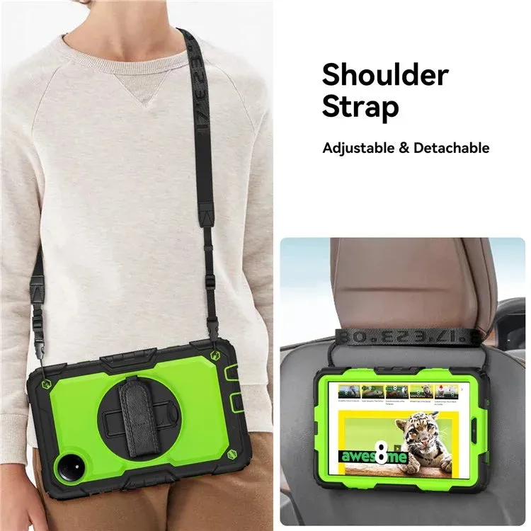 For Xiaomi Redmi Pad SE 4G 8.7 inch Case Hand Strap Kickstand PC Silicone Tablet Cover with PET Screen Protector