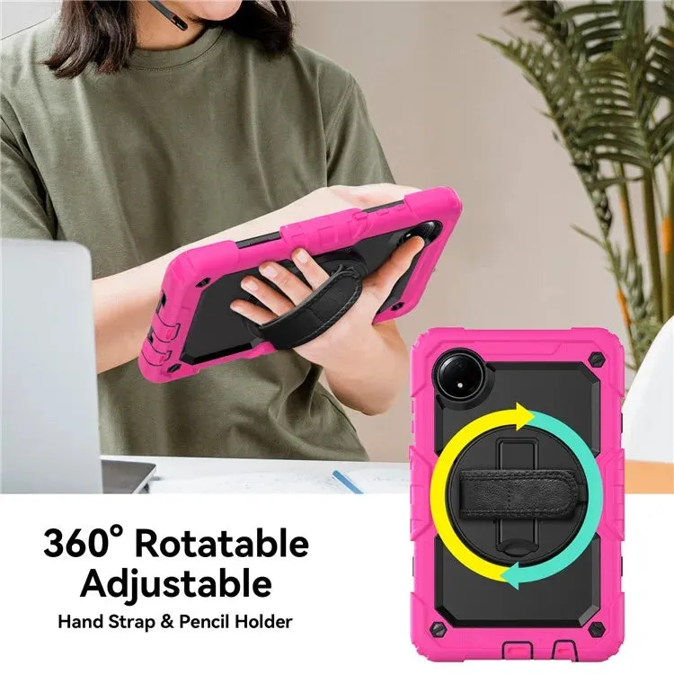 For Xiaomi Redmi Pad SE 4G 8.7 inch Case Hand Strap Kickstand PC Silicone Tablet Cover with PET Screen Protector