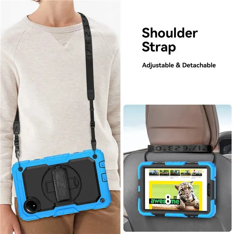 For Xiaomi Redmi Pad SE 4G 8.7 inch Case Hand Strap Kickstand PC Silicone Tablet Cover with PET Screen Protector