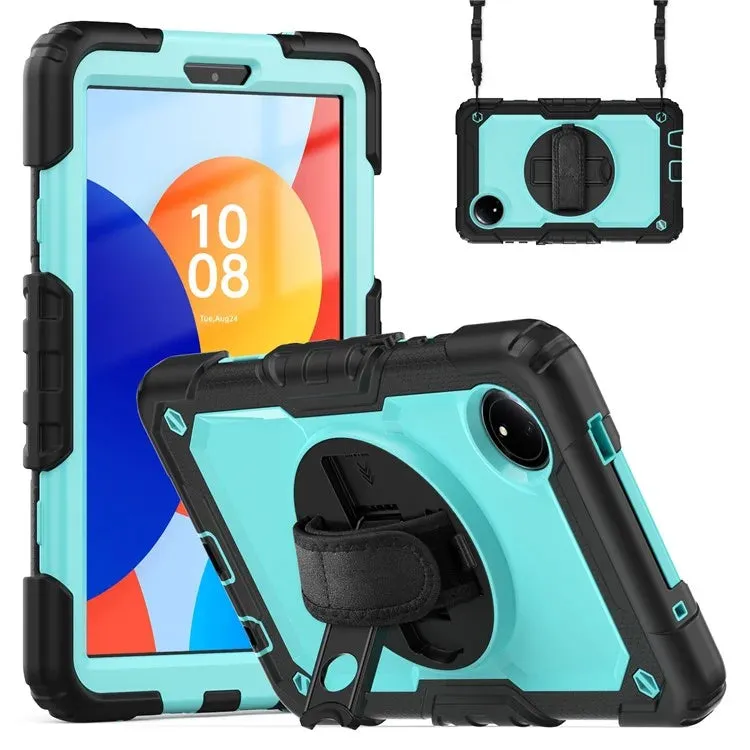 For Xiaomi Redmi Pad SE 4G 8.7 inch Case Hand Strap Kickstand PC Silicone Tablet Cover with PET Screen Protector