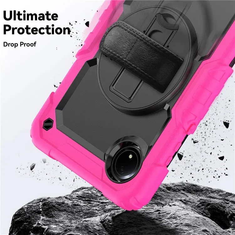 For Xiaomi Redmi Pad SE 4G 8.7 inch Case Hand Strap Kickstand PC Silicone Tablet Cover with PET Screen Protector
