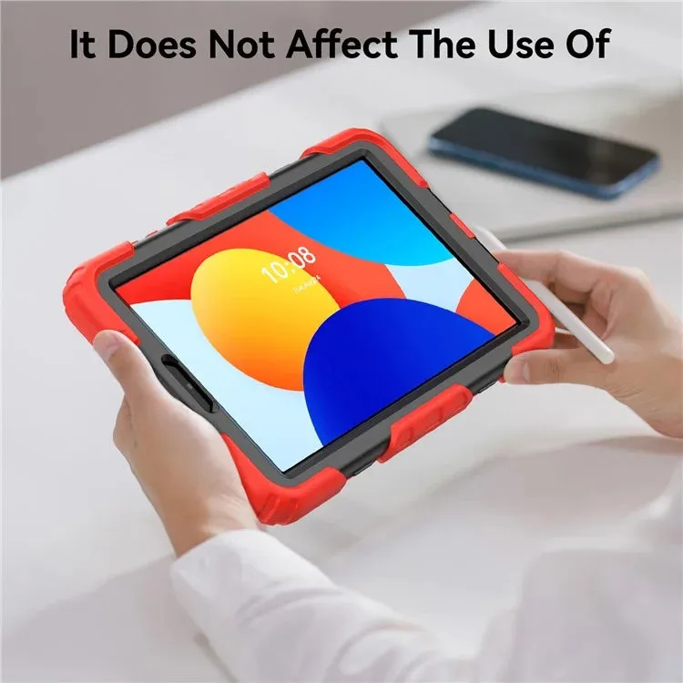 For Xiaomi Redmi Pad SE 4G 8.7 inch Case Hand Strap Kickstand PC Silicone Tablet Cover with PET Screen Protector
