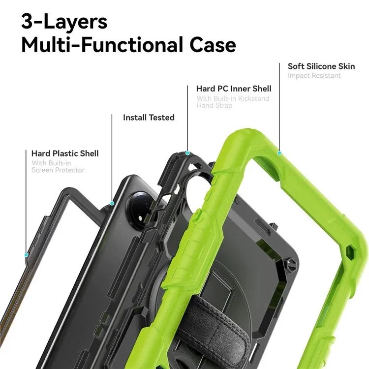 For Xiaomi Redmi Pad SE 4G 8.7 inch Case Hand Strap Kickstand PC Silicone Tablet Cover with PET Screen Protector