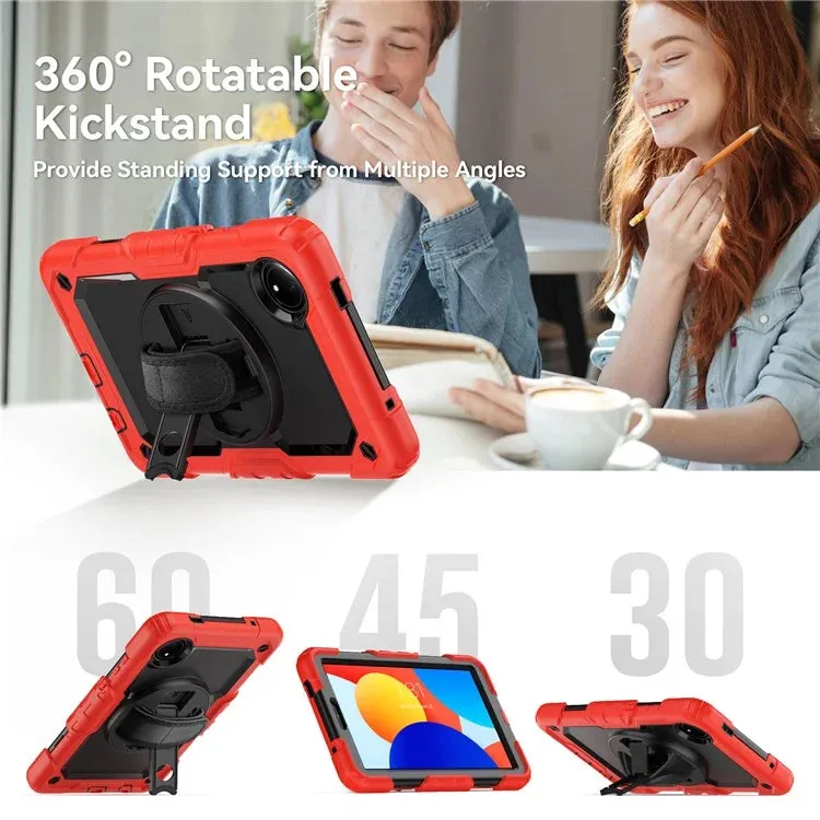 For Xiaomi Redmi Pad SE 4G 8.7 inch Case Hand Strap Kickstand PC Silicone Tablet Cover with PET Screen Protector