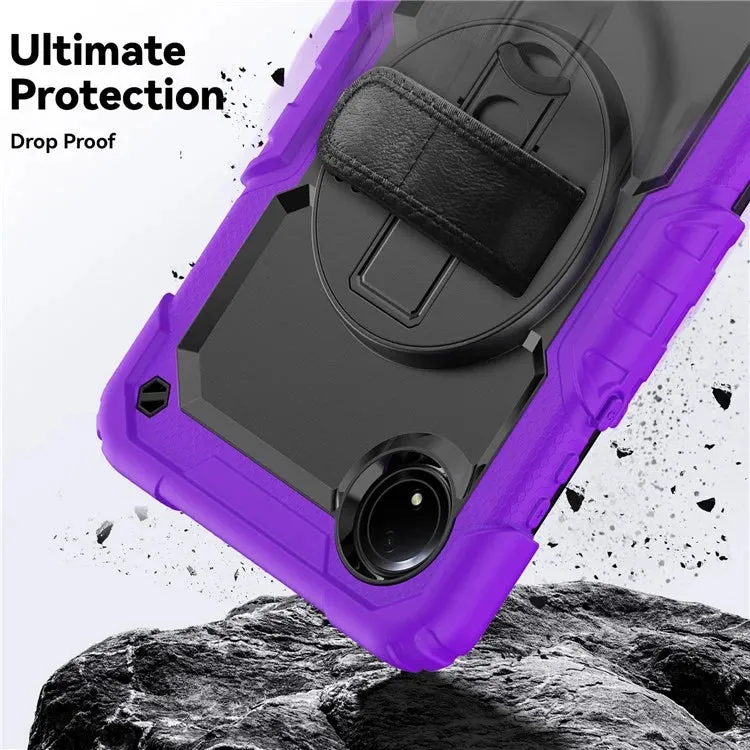 For Xiaomi Redmi Pad SE 4G 8.7 inch Case Hand Strap Kickstand PC Silicone Tablet Cover with PET Screen Protector