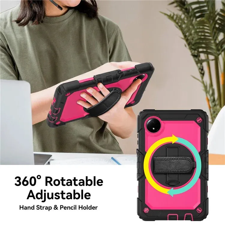 For Xiaomi Redmi Pad SE 4G 8.7 inch Case Hand Strap Kickstand PC Silicone Tablet Cover with PET Screen Protector