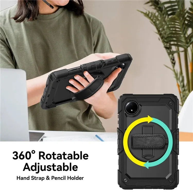 For Xiaomi Redmi Pad SE 4G 8.7 inch Case Hand Strap Kickstand PC Silicone Tablet Cover with PET Screen Protector