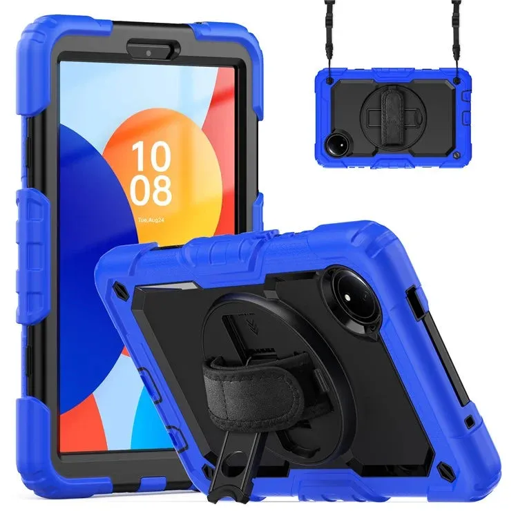 For Xiaomi Redmi Pad SE 4G 8.7 inch Case Hand Strap Kickstand PC Silicone Tablet Cover with PET Screen Protector