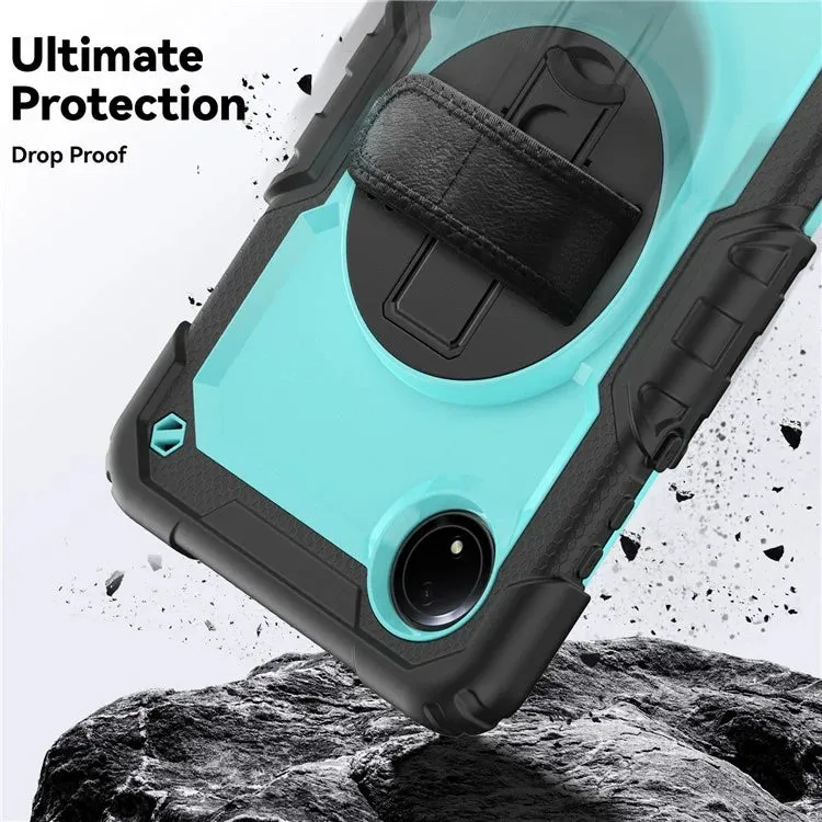 For Xiaomi Redmi Pad SE 4G 8.7 inch Case Hand Strap Kickstand PC Silicone Tablet Cover with PET Screen Protector