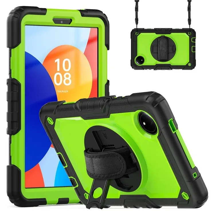 For Xiaomi Redmi Pad SE 4G 8.7 inch Case Hand Strap Kickstand PC Silicone Tablet Cover with PET Screen Protector