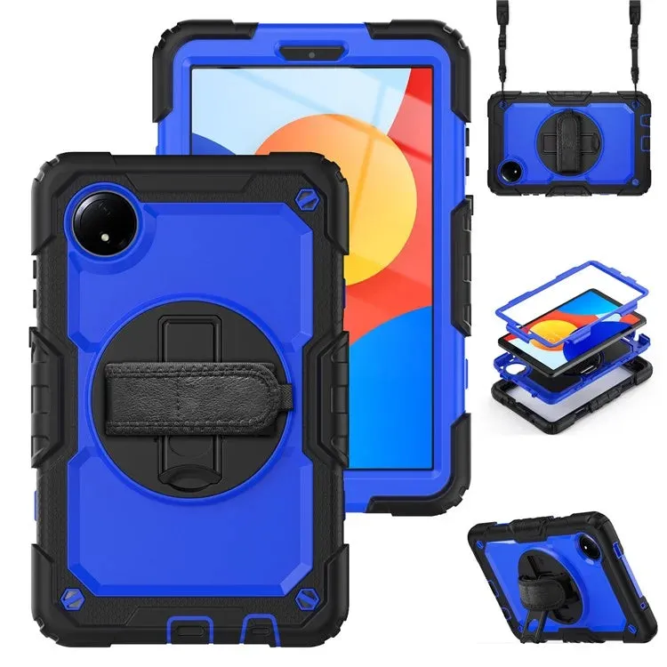 For Xiaomi Redmi Pad SE 4G 8.7 inch Case Hand Strap Kickstand PC Silicone Tablet Cover with PET Screen Protector