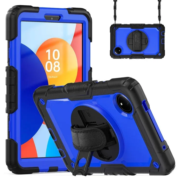 For Xiaomi Redmi Pad SE 4G 8.7 inch Case Hand Strap Kickstand PC Silicone Tablet Cover with PET Screen Protector