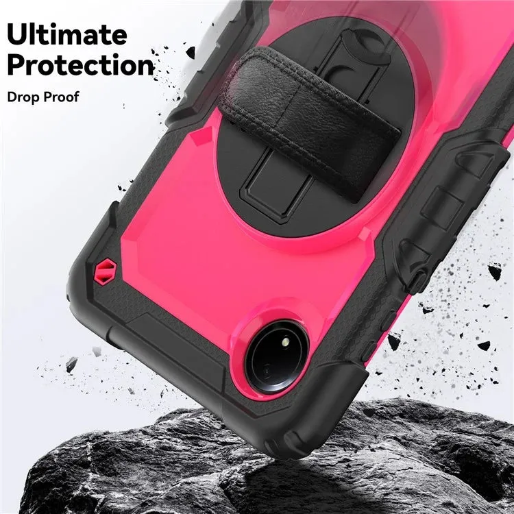 For Xiaomi Redmi Pad SE 4G 8.7 inch Case Hand Strap Kickstand PC Silicone Tablet Cover with PET Screen Protector