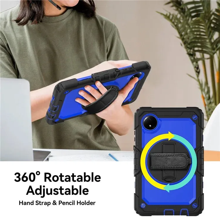 For Xiaomi Redmi Pad SE 4G 8.7 inch Case Hand Strap Kickstand PC Silicone Tablet Cover with PET Screen Protector