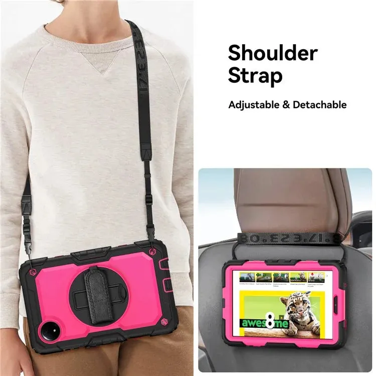 For Xiaomi Redmi Pad SE 4G 8.7 inch Case Hand Strap Kickstand PC Silicone Tablet Cover with PET Screen Protector
