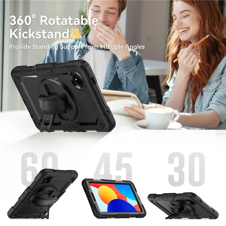 For Xiaomi Redmi Pad SE 4G 8.7 inch Case Hand Strap Kickstand PC Silicone Tablet Cover with PET Screen Protector