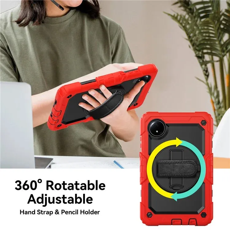 For Xiaomi Redmi Pad SE 4G 8.7 inch Case Hand Strap Kickstand PC Silicone Tablet Cover with PET Screen Protector