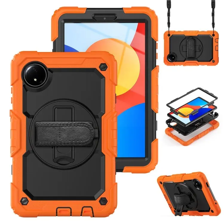 For Xiaomi Redmi Pad SE 4G 8.7 inch Case Hand Strap Kickstand PC Silicone Tablet Cover with PET Screen Protector