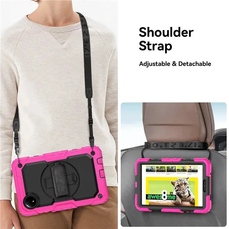 For Xiaomi Redmi Pad SE 4G 8.7 inch Case Hand Strap Kickstand PC Silicone Tablet Cover with PET Screen Protector