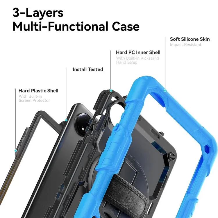 For Xiaomi Redmi Pad SE 4G 8.7 inch Case Hand Strap Kickstand PC Silicone Tablet Cover with PET Screen Protector
