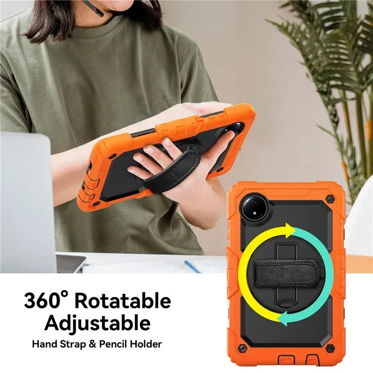 For Xiaomi Redmi Pad SE 4G 8.7 inch Case Hand Strap Kickstand PC Silicone Tablet Cover with PET Screen Protector