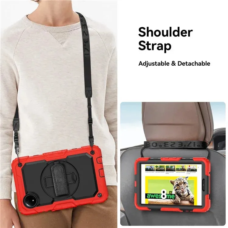 For Xiaomi Redmi Pad SE 4G 8.7 inch Case Hand Strap Kickstand PC Silicone Tablet Cover with PET Screen Protector