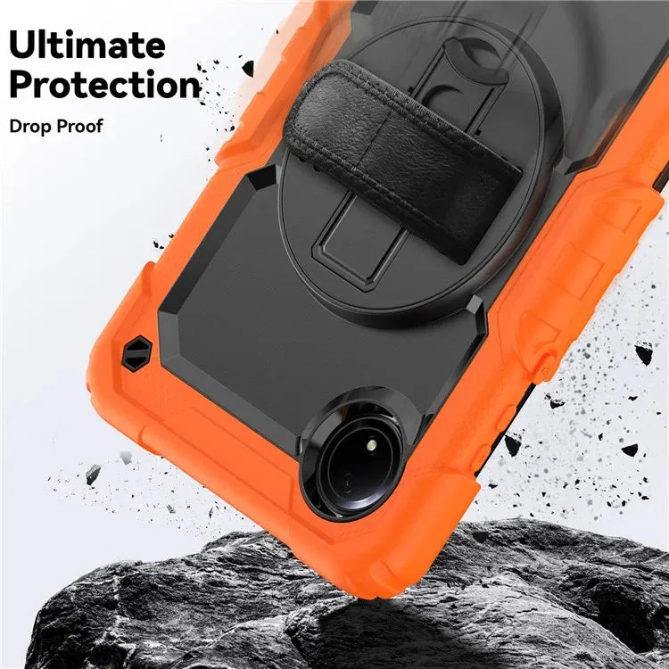 For Xiaomi Redmi Pad SE 4G 8.7 inch Case Hand Strap Kickstand PC Silicone Tablet Cover with PET Screen Protector