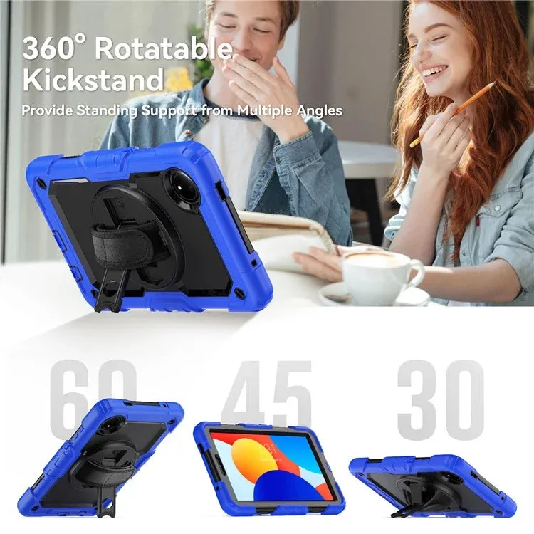 For Xiaomi Redmi Pad SE 4G 8.7 inch Case Hand Strap Kickstand PC Silicone Tablet Cover with PET Screen Protector