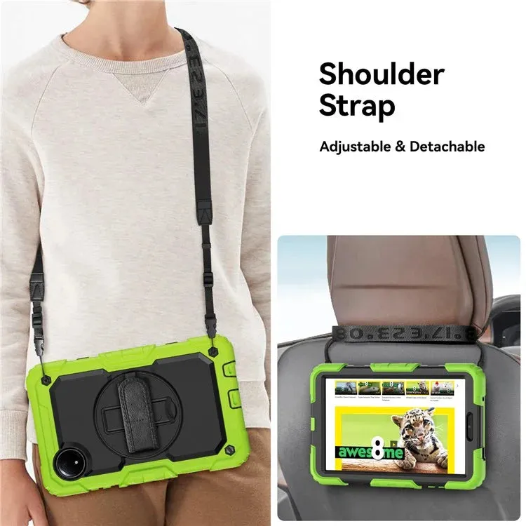 For Xiaomi Redmi Pad SE 4G 8.7 inch Case Hand Strap Kickstand PC Silicone Tablet Cover with PET Screen Protector