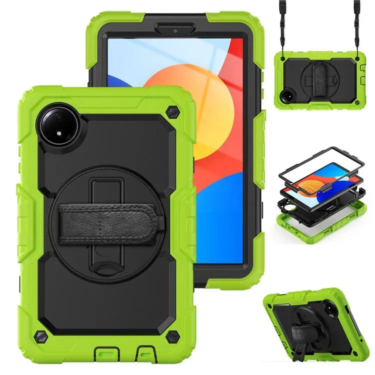 For Xiaomi Redmi Pad SE 4G 8.7 inch Case Hand Strap Kickstand PC Silicone Tablet Cover with PET Screen Protector