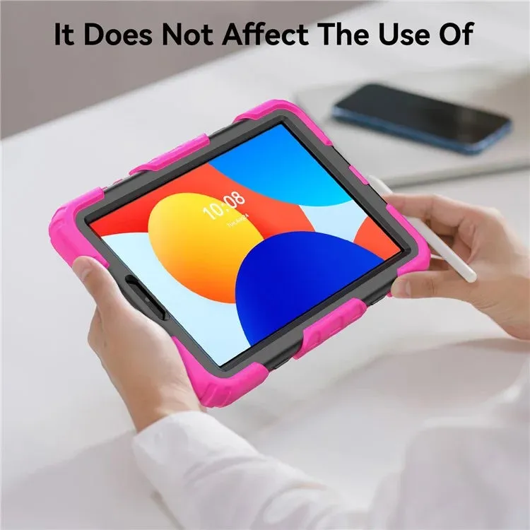 For Xiaomi Redmi Pad SE 4G 8.7 inch Case Hand Strap Kickstand PC Silicone Tablet Cover with PET Screen Protector