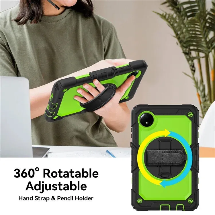 For Xiaomi Redmi Pad SE 4G 8.7 inch Case Hand Strap Kickstand PC Silicone Tablet Cover with PET Screen Protector